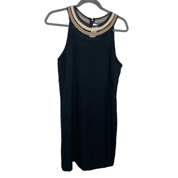 Ann Taylor NWT Black Zip Up Back Textured Semi Formal Midi Dress Size 10 - Picture 3 of 12